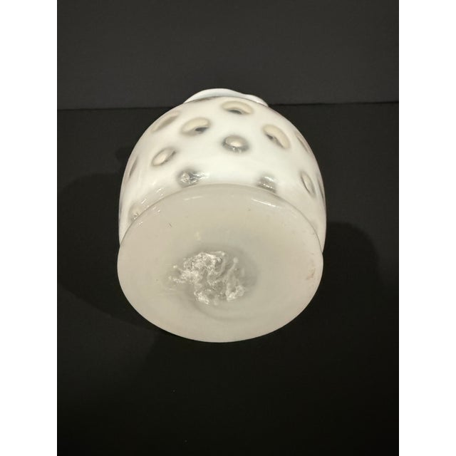 Vintage Hand-Blown Frosted Art Glass Pitcher With Polka Dot Pattern For Sale - Image 4 of 12