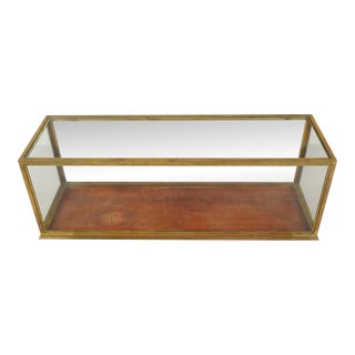 Vintage European Brass Frame Tabletop Display Case For Sale