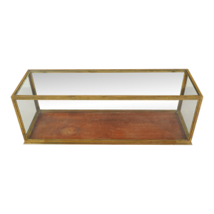 Vintage European Brass Frame Tabletop Display Case
