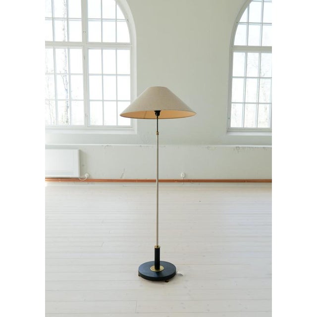 Art Deco Floor Lamp in Brass with Blackened Wood, Sweden, 1940s For Sale - Image 6 of 11