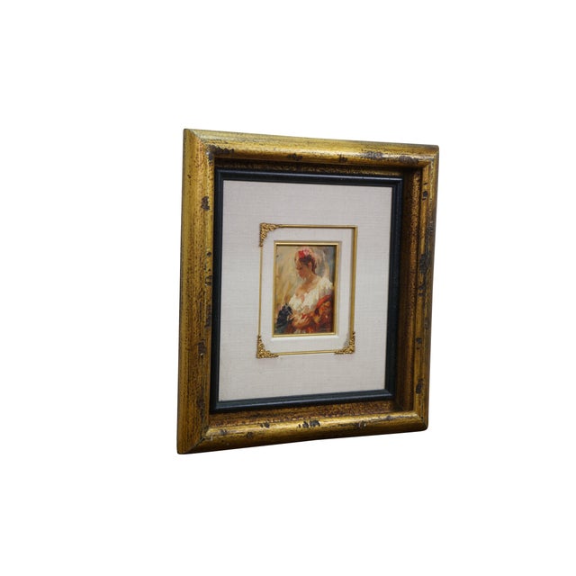 Vintage oil painting on board by Mark Arian titled Study XIX featuring a woman / ballerina / Spanish flamenco dancer...