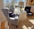Restoration Hardware A Pair of Custom Blue Wingback Chairs Blue Herringbone by Mitchell Gold & Bob Williams / Navy Blue Linen by Restoration Hardware For Sale - Image 4 of 18