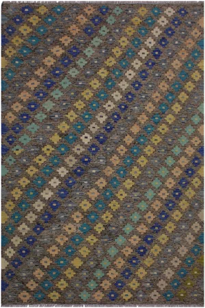 Boho Chic Kilim Hand-Woven Wool Rug - 5′10″ × 8′