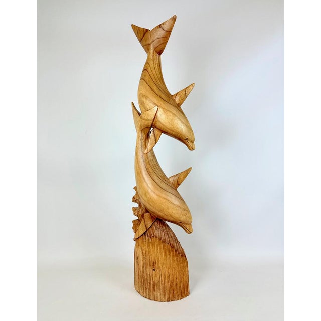 Balinese Carved Statue of Dancing Dolphins For Sale - Image 12 of 12
