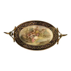 Late 19th Century Sevres Style Porcelain Gilt Bronze Plate