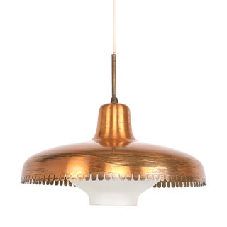 Vintage Copper and Glass Pendant Lamp by Jørn Utzon, 1940s For Sale