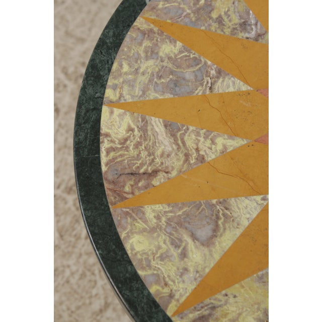 Stunning Vintage Pietra Dura Round Marble Lamp Table For Sale - Image 10 of 15