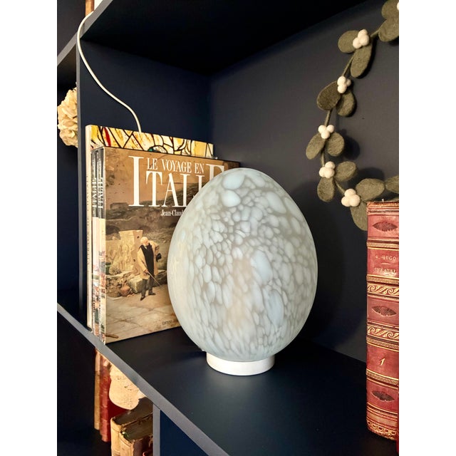 Ovoid Lamps in Speckled Glass, 1970, Set of 2 For Sale - Image 3 of 5