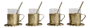 Vintage Brass Cups from Gilde, 1970s, Set of 4