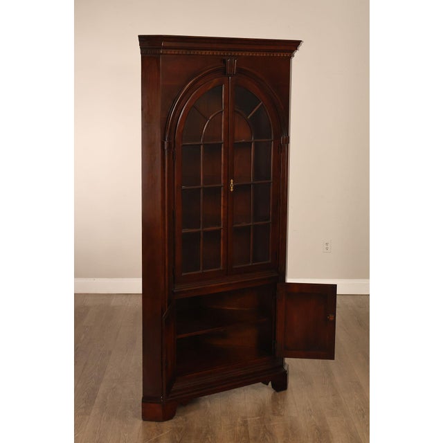 Wood Statton Georgian Style Old Towne Cherry Corner Cabinet For Sale - Image 7 of 18