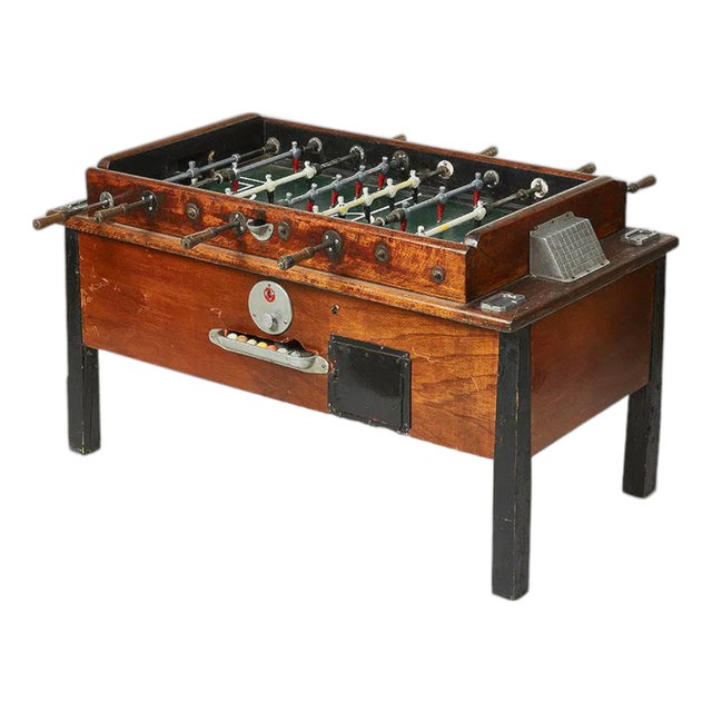 Vintage Foosball Table, Hardwood, England, 1940s Craftsmanship For Sale