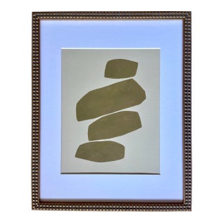 2026 "Creativa" Abstract Minimalist Painting on Paper by Artist r.k. Red For Sale