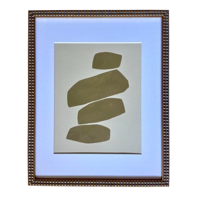 2026 "Creativa" Abstract Minimalist Painting on Paper by Artist r.k. Red For Sale