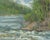 Snake River, Jackson Hole by Delton Demarest | Oil Painting of a river with trees and hills For Sale