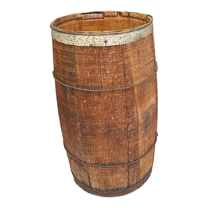 Antique Primitive Wooden Nail Keg Barrel Rustic Farmhouse Country Decor Old 18”