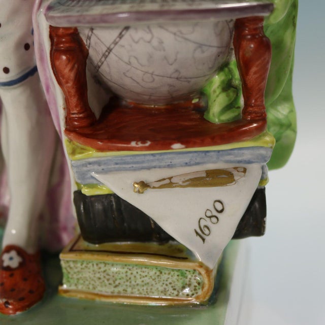 Pair Ralph Wood Staffordshire Pearlware Figures Chaucer & Newton For Sale - Image 18 of 18
