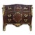 French Louis XV Style Brown Commode With Gold Leaf Details For Sale