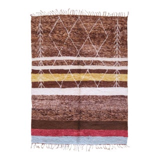 Authentic Tribal Moroccan Wool Rug - 9.7 X 7.1 Ft For Sale