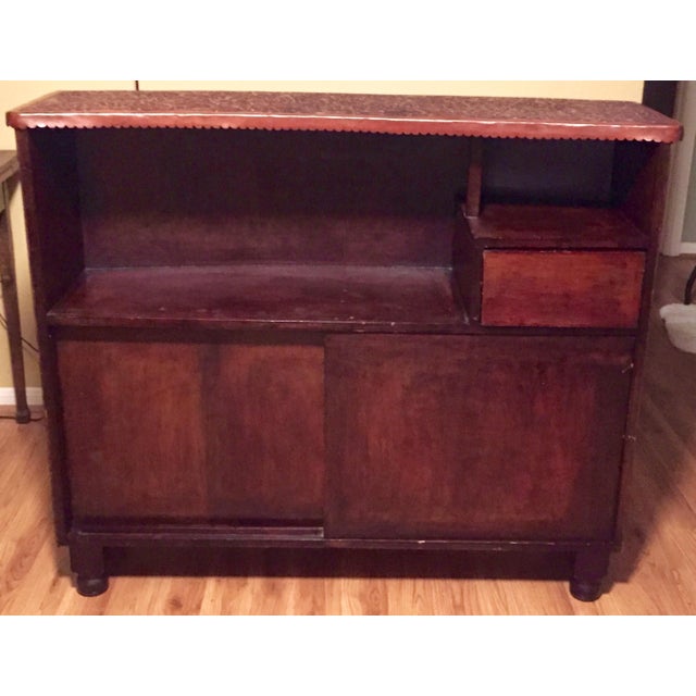 1980s Hand Tooled Leather Bar With Intricate Floral Design, Made in Peru For Sale - Image 5 of 9