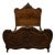Vintage Antique Bookmatched Walnut French Provincial Louis XVI Rococo Full Size Bed For Sale
