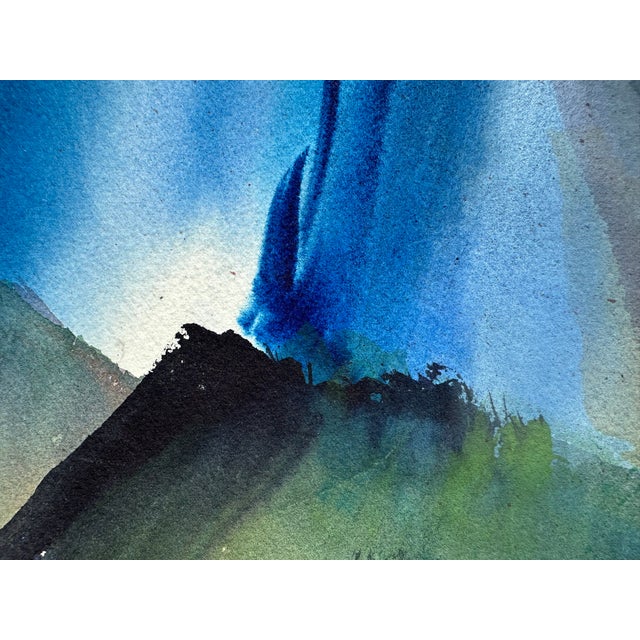 1960s Strong Cliff Original Watercolor Painting For Sale - Image 4 of 6