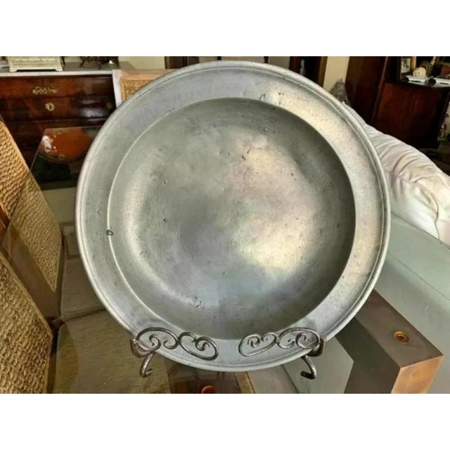 Metal Italian Alms Plate, 17th Century For Sale - Image 7 of 11