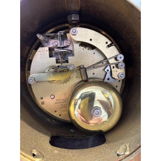 Vintage Brass & Bronze Clock For Sale - Image 12 of 13