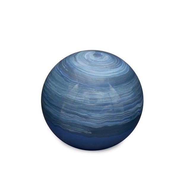 Metal Madagascar Sapphire Decorative Metal Orbs- Medium For Sale - Image 7 of 11