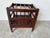Hollywood Regency Vintage Hammary Mahogany Canterbury Magazine Rack With Drawer and Casters For Sale - Image 3 of 12
