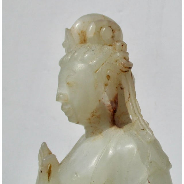 Chinese Jade Carved Standing Bodhisattva For Sale - Image 10 of 11