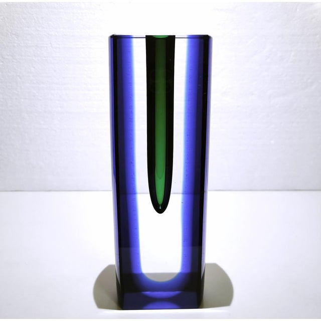 An exceptional Prince Art Glass vase designed and hand signed by Pavel Havelka. This impressive sculptural piece features...