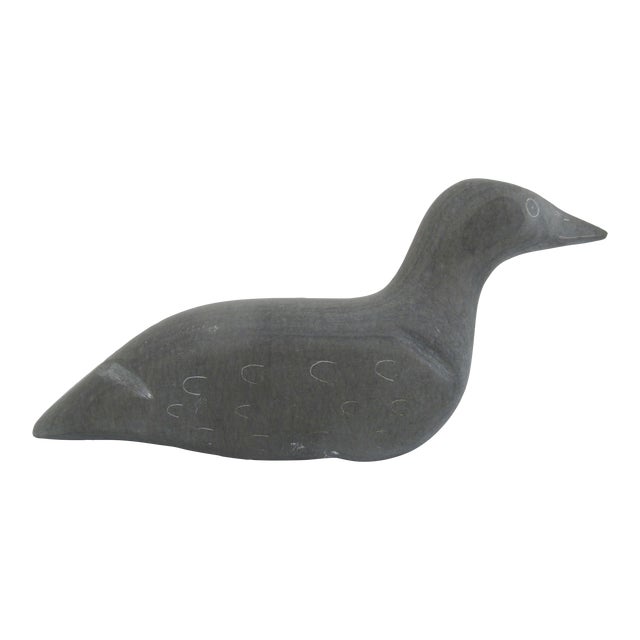 Moses Appaqaq Belcher Islands Canadian Inuit Arctic Bird Soapstone Sculpture For Sale