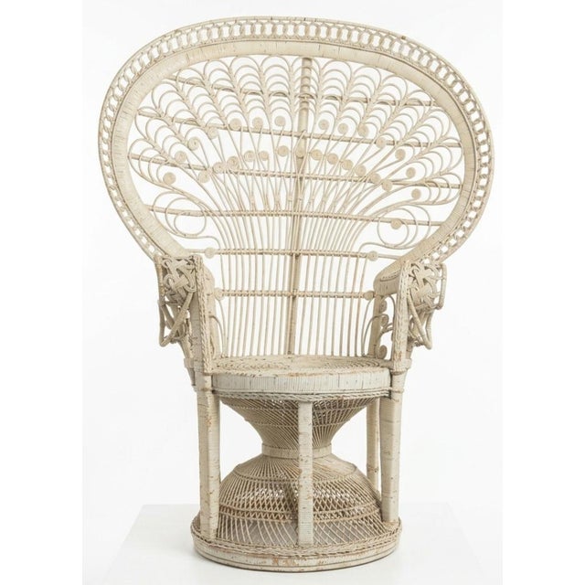1970s 1970s Rattan and Wicker Peacock (Emmanuel) Chair For Sale - Image 5 of 5