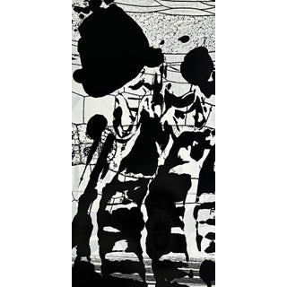 "Eroded Black" by Artist Michael DesRosiers Polymer Paint and Mixed-Media on Canvas (2019) For Sale