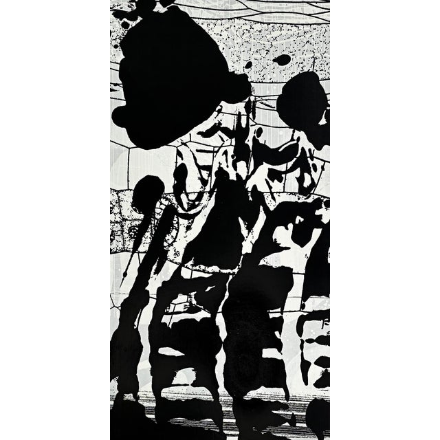 "Eroded Black" by Artist Michael DesRosiers Polymer Paint and Mixed-Media on Canvas (2019) For Sale