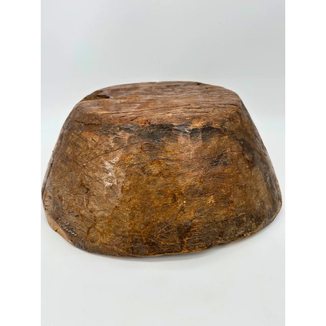 Burnt Umber Antique Burl Fruitwood Bowl For Sale - Image 8 of 12