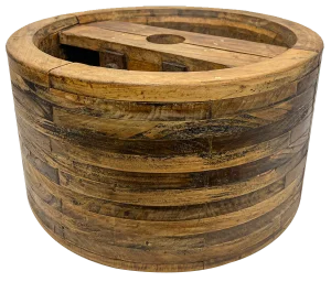 Large Antique Pulley Wheel Wood Split Belt Pulley, 1900s