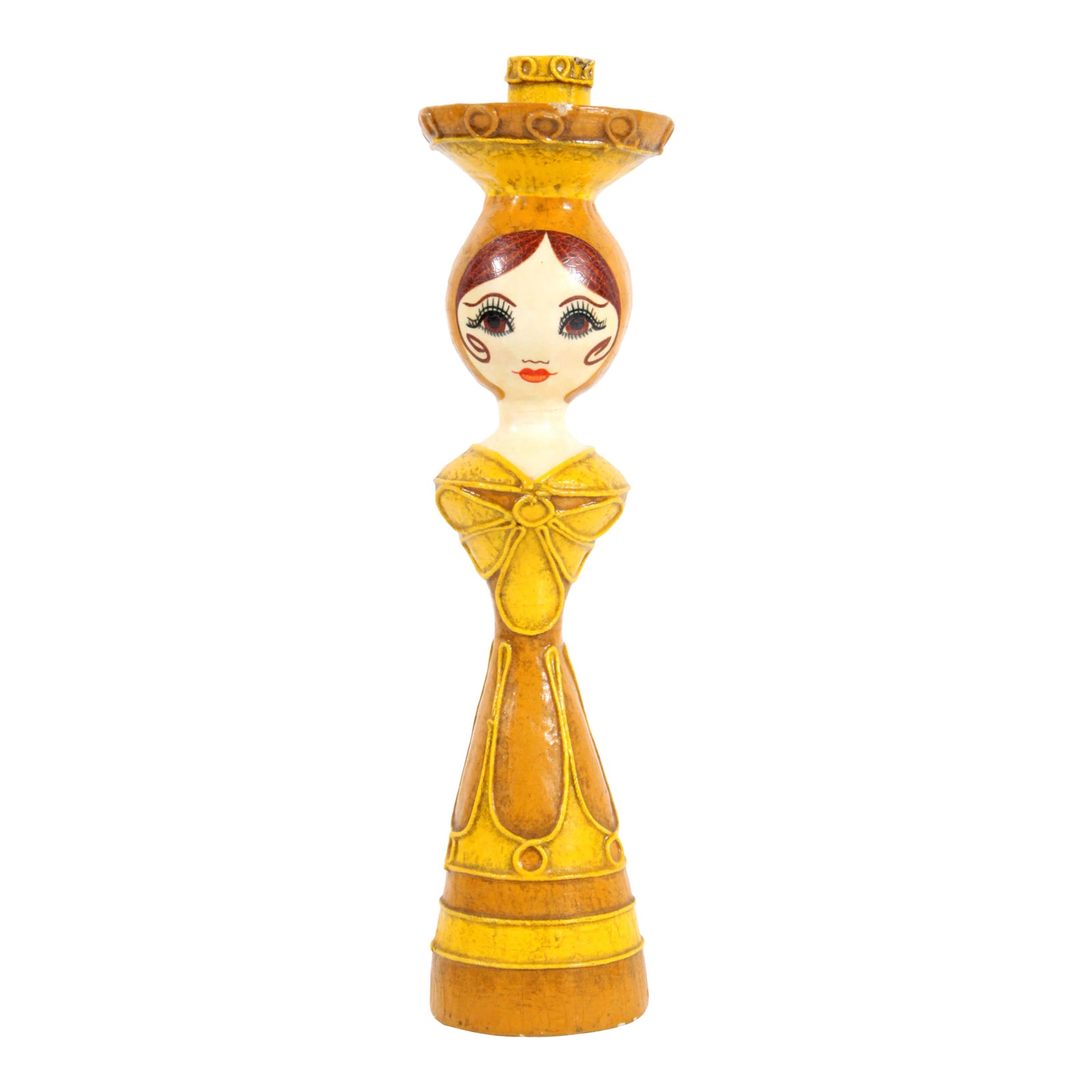 Vintage 1960's Gemma Taccogna Mexican Paper Mache Candle Stick Holder
