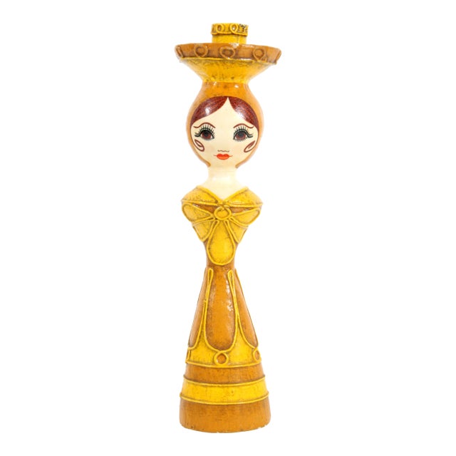 Vintage 1960's Gemma Taccogna Mexican Paper Mache Candle Stick Holder For Sale