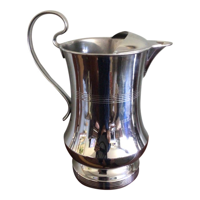 Vintage Farberware New York Chrome Pitcher With Ice Screen For Sale