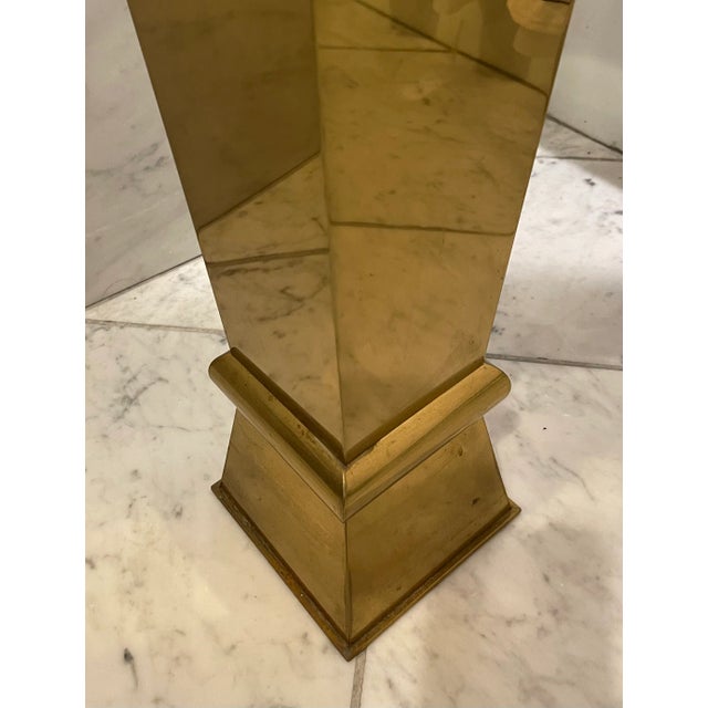 Brass 1980's Brass Geometric Table Lamp For Sale - Image 8 of 13