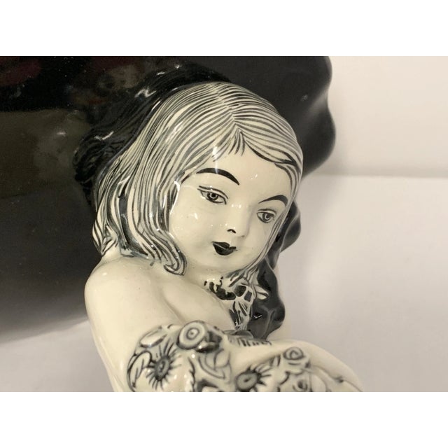 A Wiener Keramik Werkstätte centerpiece in black and off white. The piece by the wiener Keramische likely dates to circa...