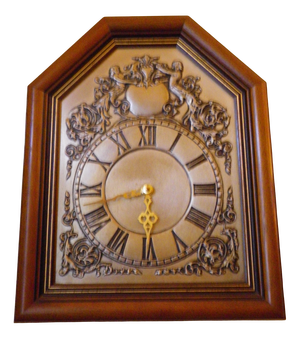 Wall Clock with Oak Casing and Pewter Dial, France, 1980s