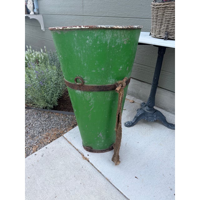 Antique French Grape Harvesting Basket ~ Metal For Sale - Image 4 of 5