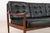 Scandinavian 3-Seater Sofa in Wood and Black Leather, 1960s For Sale - Image 6 of 12