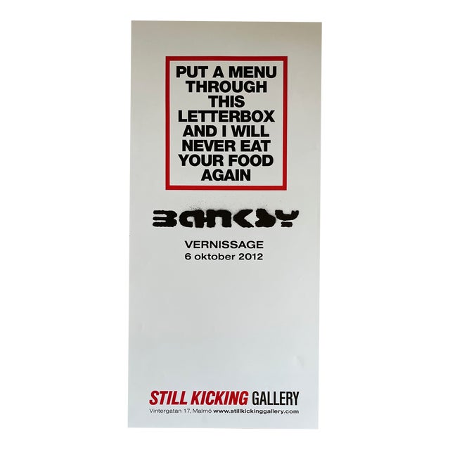 Exhibition Poster Banksy, Put a Menu, Malmo, 2000s, Paper For Sale