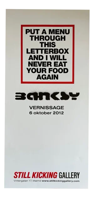 Exhibition Poster Banksy, Put a Menu, Malmo, 2000s, Paper