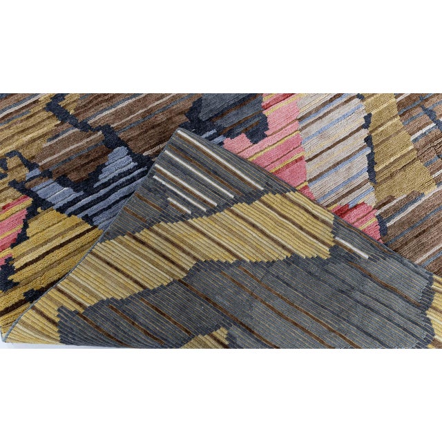 Textile Contemporary Abstract Slate Gray Hand-Knotted Rug "Sauron" by Doris Leslie Blau For Sale - Image 7 of 7