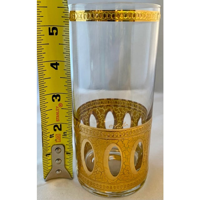 Gold 1960s Mid-Century Modern Culver "Antiqua" Highball Glasses - Set of 5 For Sale - Image 8 of 11