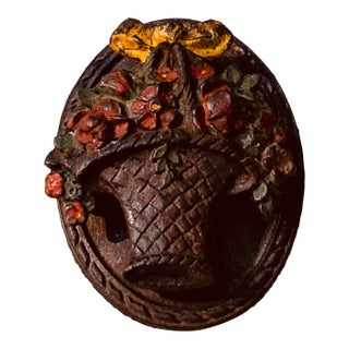 Hubley Cast Iron Floral Basket Door Knocker - American Victorian For Sale